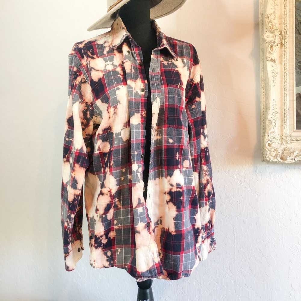 Bleached distressed flannel